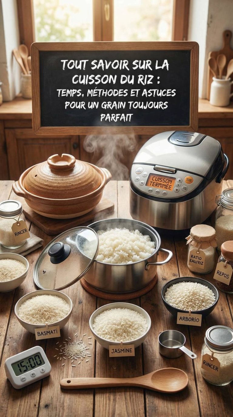 Tout savoir sur la cuisson du riz : temps, méthodes et astuces pour un grain toujours parfait