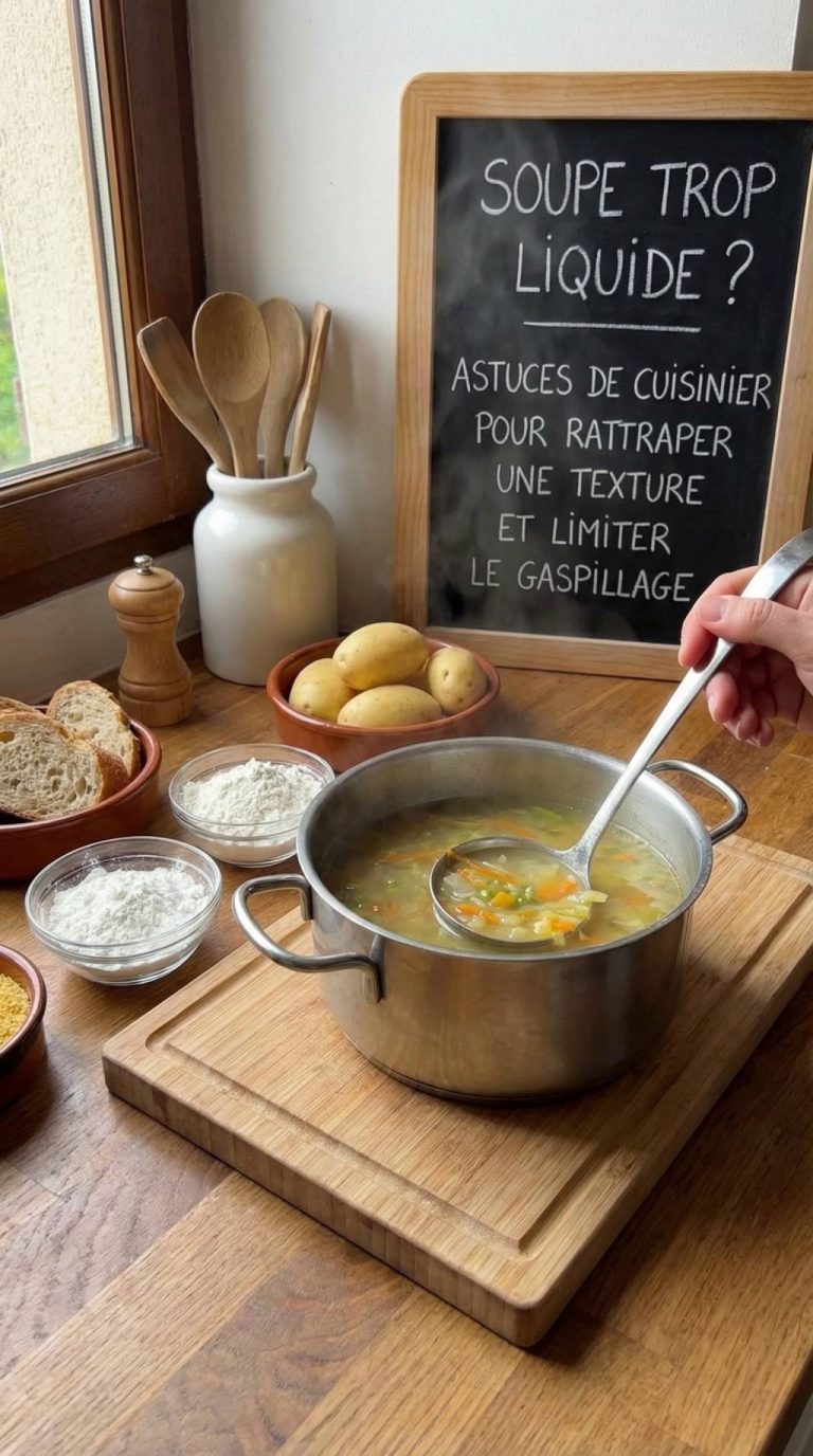 Soupe trop liquide que faire : astuces de cuisinier pour rattraper une texture et limiter le gaspillage